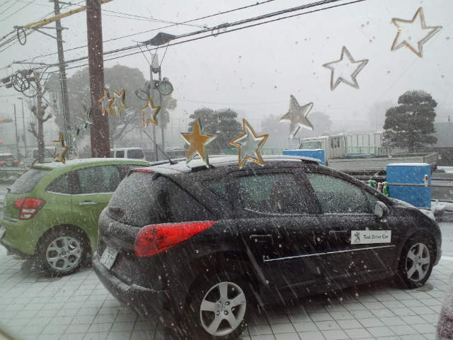 今日の山口市内は　暴風雪！