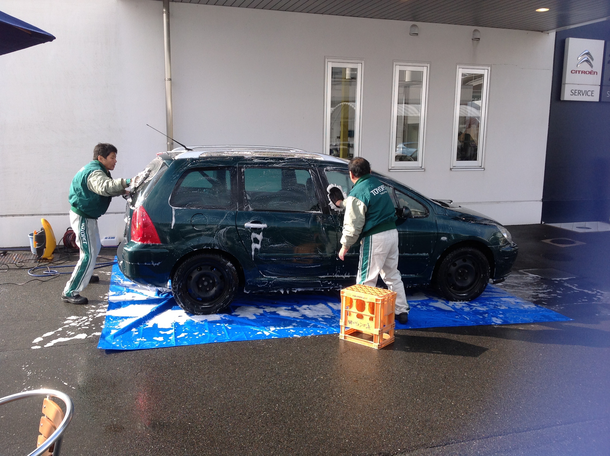先日の泡洗車