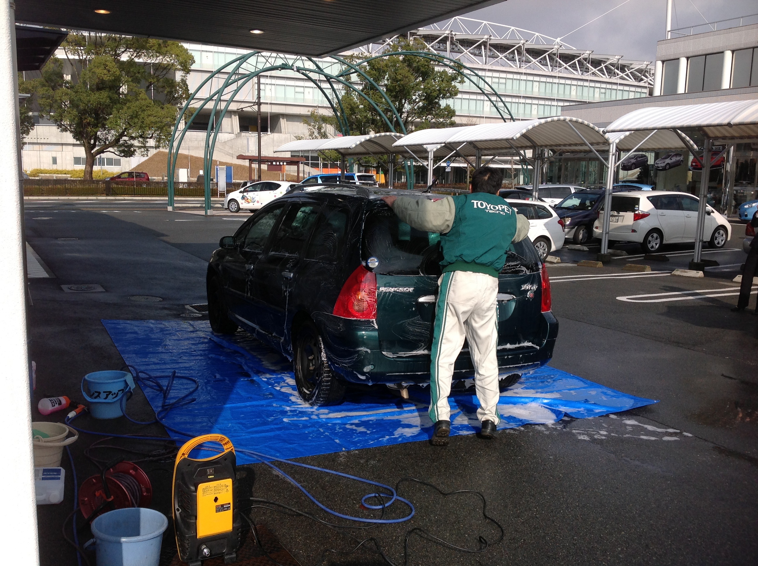 先日の泡洗車